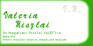 valeria miszlai business card